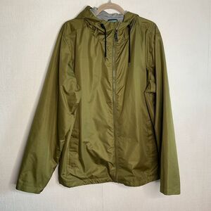 Iceburg Raincoat Mens Large Khaki‎ Olive Green lightweight Hooded Jacket Outdoor